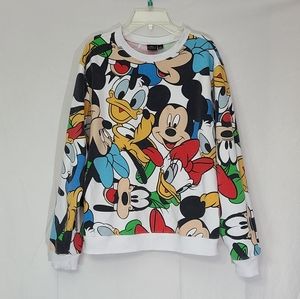 Disney Mickey Mouse All-Over Print Sweatshirt Size Large Kids
